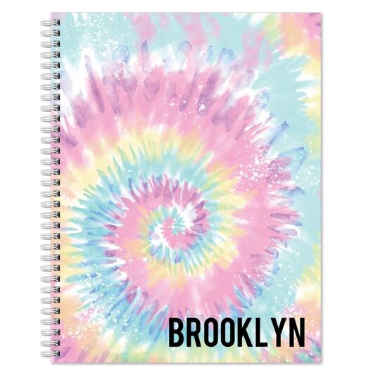 Pink and Aqua Tie-Dye Spiral Notebook